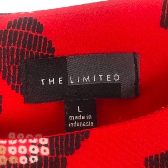 THE LIMITED Red Animal Print 3/4 Sleeve Shift Dress size L - Picture 14 of 14